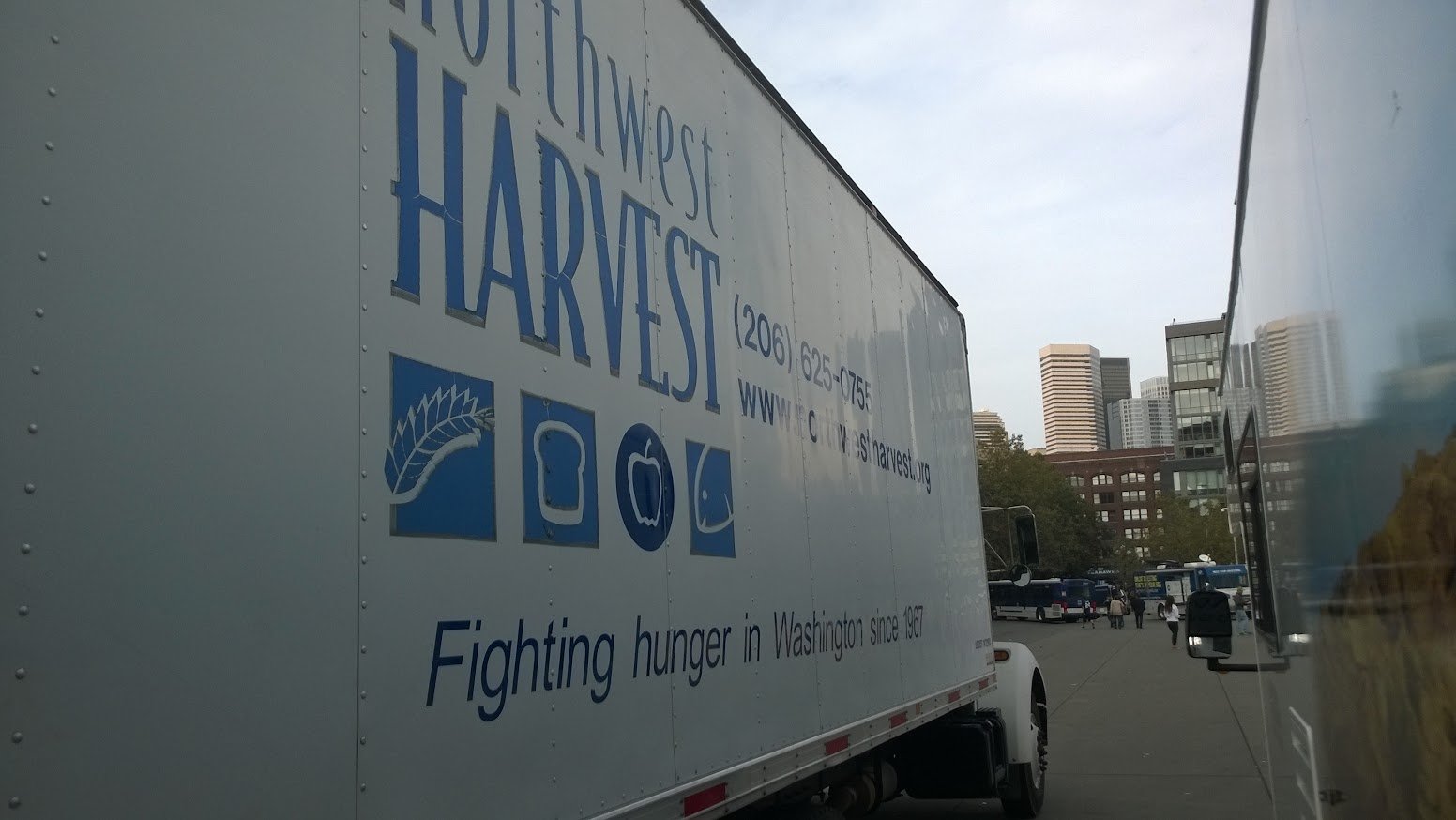 Photo of a Northwest Harvest semi with old branding.